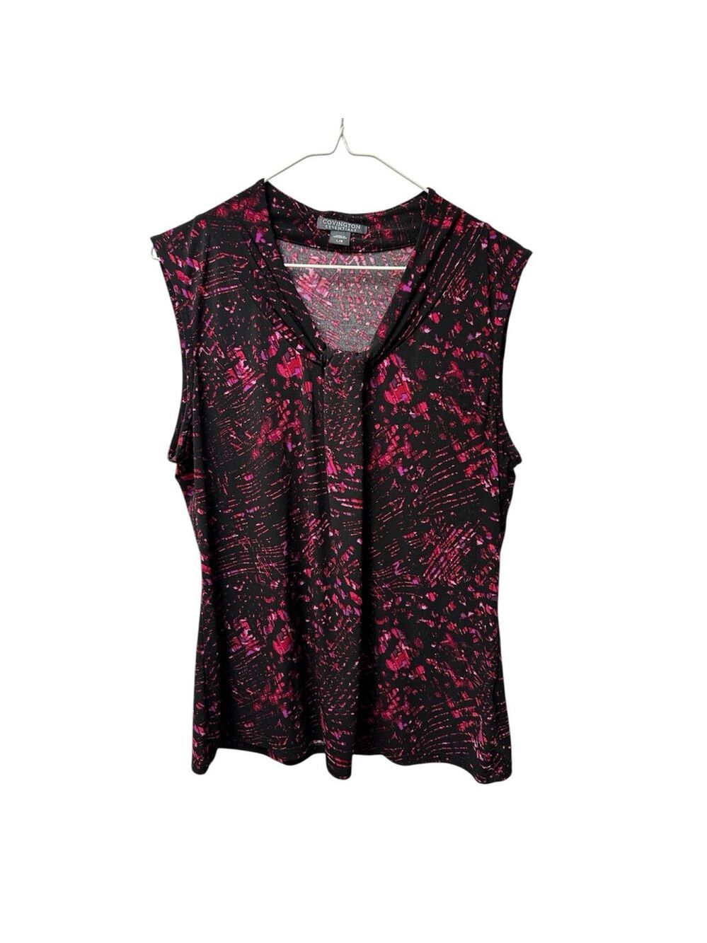 Covington Essentials Career Shell Top Blouse Womens Large Sleeveless Pleated